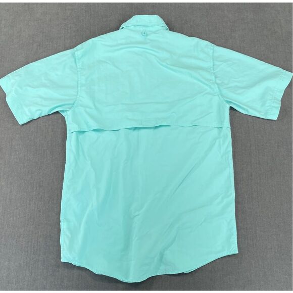 Bimini Bay Vented Fishing Shirt Men S Aqua Blue Short Sleeve Outdoor Quick‎ Dry - Picture 6 of 8